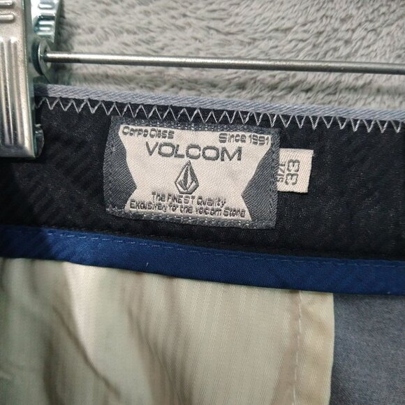 Volcom Shorts Mens 33 Gray Vmonty Stretch Chino Flat Front Mid Rise Skater Surf - Picture 7 of 9